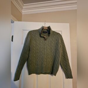 Ralph Lauren Purple Label Cable-Knit 100% Cashmere Mockneck Sweater - Italy